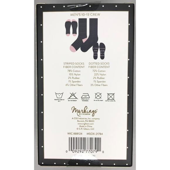 Groomsman Socks 2 pairs In Box NEW Markings by CR Gibson Weddings - Picture 2 of 5